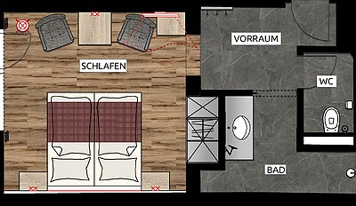 Komfort Doppelzimmer Deluxe Alpin Nr. 208