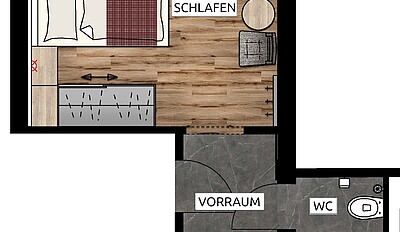 Komfort Doppelzimmer Deluxe Alpin Nr. 212